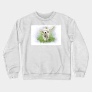 Golden retriever puppy watercolor Crewneck Sweatshirt